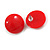 Hot Red Acrylic Bead Necklace And Dome Shape Stud Earrings Set - 48cm L/6cm Ext - view 8