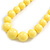Bright Yellow Acrylic Bead Necklace And Dome Shape Stud Earrings Set - 48cm L/6cm Ext - view 6
