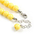 Bright Yellow Acrylic Bead Necklace And Dome Shape Stud Earrings Set - 48cm L/6cm Ext - view 7