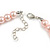 Pastel Pink Glass Bead Necklace and Drop Earring Set In Silver Metal/ 8mm/ 40cm L/ 4cm Ext - view 7