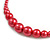 Red Graduated Glass Bead Necklace & Drop Earrings Set In Silver Plating - 40cm L/ 5cm Ext - view 6