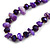 Violet Glass/Purple Shell Necklace/ Flex Bracelet (Size M) / Drop Earrings Set - 40cm L/5cm Ext - view 8