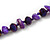 Violet Glass/Purple Shell Necklace/ Flex Bracelet (Size M) / Drop Earrings Set - 40cm L/5cm Ext - view 10