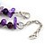 Violet Glass/Purple Shell Necklace/ Flex Bracelet (Size M) / Drop Earrings Set - 40cm L/5cm Ext - view 9
