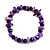 Violet Glass/Purple Shell Necklace/ Flex Bracelet (Size M) / Drop Earrings Set - 40cm L/5cm Ext - view 7