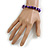 Violet Glass/Purple Shell Necklace/ Flex Bracelet (Size M) / Drop Earrings Set - 40cm L/5cm Ext - view 6