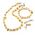 Transparent Glass/Yellow Shell Necklace/ Flex Bracelet (Size M) / Drop Earrings Set - 40cm L/5cm Ext - view 2