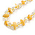 Transparent Glass/Yellow Shell Necklace/ Flex Bracelet (Size M) / Drop Earrings Set - 40cm L/5cm Ext - view 9