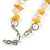 Transparent Glass/Yellow Shell Necklace/ Flex Bracelet (Size M) / Drop Earrings Set - 40cm L/5cm Ext - view 8