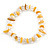 Transparent Glass/Yellow Shell Necklace/ Flex Bracelet (Size M) / Drop Earrings Set - 40cm L/5cm Ext - view 7