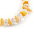 Transparent Glass/Yellow Shell Necklace/ Flex Bracelet (Size M) / Drop Earrings Set - 40cm L/5cm Ext - view 10