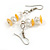 Transparent Glass/Yellow Shell Necklace/ Flex Bracelet (Size M) / Drop Earrings Set - 40cm L/5cm Ext - view 5