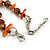 Brown Glass/Caramel Shell Necklace/ Flex Bracelet (Size M) / Drop Earrings Set - 40cm L/5cm Ext - view 8