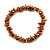 Brown Glass/Caramel Shell Necklace/ Flex Bracelet (Size M) / Drop Earrings Set - 40cm L/5cm Ext - view 5