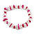 Transparent Glass/Fuchsia Shell Necklace/ Flex Bracelet (Size M) / Drop Earrings Set - 40cm L/5cm Ext - view 6