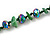 Dark Green Glass/Shell Necklace/ Flex Bracelet (Size M) / Drop Earrings Set - 40cm L/5cm Ext - view 10