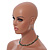 Dark Green Glass/Shell Necklace/ Flex Bracelet (Size M) / Drop Earrings Set - 40cm L/5cm Ext - view 11