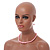 Pastel Pink Faux Pearl Bead Necklace/ Stretch Bracelet/Drop Earrings Set - 44cm L/ 4cm Ext - view 2