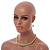 Canary Green Faux Pearl Bead Necklace/ Stretch Bracelet/Drop Earrings Set - 44cm L/ 4cm Ext - view 2