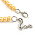 Butter Yellow Faux Pearl Bead Necklace/ Stretch Bracelet/Drop Earrings Set - 44cm L/ 4cm Ext - view 8