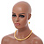 Butter Yellow Faux Pearl Bead Necklace/ Stretch Bracelet/Drop Earrings Set - 44cm L/ 4cm Ext - view 2