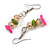 Multicoloured Glass/Shell Necklace/ Flex Bracelet (Size M) / Drop Earrings Set (Assorted Colours) - 40cm L/5cm Ext - view 5