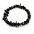 Black Glass/Dark Grey Shell Necklace/ Flex Bracelet (Size M) / Drop Earrings Set - 40cm L/5cm Ext - view 6