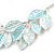 Pastel Mint Blue Enamel Leafy Necklace and Stud Earrings Set in Silver Tone - 42cm L/6cm Ext - view 11