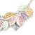 Pastel Multicoloured Enamel Leafy Necklace and Stud Earrings Set in Silver Tone - 42cm L/6cm Ext - view 9
