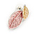 Pastel Multicoloured Enamel Leafy Necklace and Stud Earrings Set in Silver Tone - 42cm L/6cm Ext - view 12