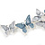 Blue/Grey Enamel Butterfly Necklace and Stud Earrings Set in Silver Tone - 44cm L/6cm Ext - view 12