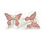 Pastel Pink/White/Grey Enamel Butterfly Necklace and Stud Earrings Set in Silver Tone - 44cm L/6cm Ext - view 8