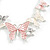 Pastel Pink/White/Grey Enamel Butterfly Necklace and Stud Earrings Set in Silver Tone - 44cm L/6cm Ext - view 11