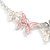 Pastel Pink/White/Grey Enamel Butterfly Necklace and Stud Earrings Set in Silver Tone - 44cm L/6cm Ext - view 10