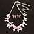 Pastel Pink/White/Grey Enamel Butterfly Necklace and Stud Earrings Set in Silver Tone - 44cm L/6cm Ext - view 13