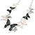 Black/White/Grey Enamel Butterfly Necklace and Stud Earrings Set in Silver Tone - 44cm L/6cm Ext - view 6