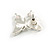 Black/White/Grey Enamel Butterfly Necklace and Stud Earrings Set in Silver Tone - 44cm L/6cm Ext - view 13