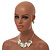 Pastel Mint Green Enamel Leafy Necklace and Stud Earrings Set in Silver Tone - 42cm L/6cm Ext - view 3