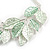 Pastel Mint Green Enamel Leafy Necklace and Stud Earrings Set in Silver Tone - 42cm L/6cm Ext - view 9