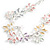 Pastel Multi Enamel Leafy Floral Necklace And Stud Earring Set in Silver Tone - 42cm L/ 6cm Ext - view 10