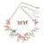 Pastel Multi Enamel Butterfly Necklace and Stud Earrings Set in Silver Tone - 44cm L/6cm Ext - view 2