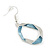 Metallic Blue/Grey Enamel Graduated Link Necklace And Stud Earring Set in Silver Tone - 42cm L/ 6cm Ext - view 6