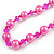 Simulated Pearl and Glass Bead Short Necklace & Bracelet Set in Pink/ 38cm L/ 5cm Ext (Natural Irregularities) - view 6