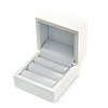 Luxury Wooden Snow White Gloss Wedding Double Ring/ Stud Earrings Box (Rings are not included)