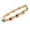 Plated Alloy Metal Jem Stones Elephant Ladies Magnetic Bracelet - 18cm Long