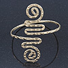 Greek Style Hammered Swirl Upper Arm, Armlet Bracelet In Gold Plating - Adjustable