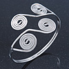Greek Style Swirl Upper Arm, Armlet Bracelet In Silver Plating - Adjustable