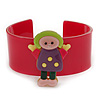 Deep Pink, Purple, Yellow, Light Green Dolly Acrylic Wide Cuff Bracelet - 19cm L