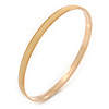 Thin Cream Enamel Bangle Bracelet In Gold Plating - 19cm L