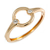 Open Cut Eternity Circle of Love Hinged Bangle Bracelet In Gold Tone Metal - 18cm L/ 60mm D